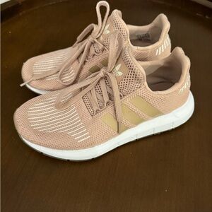 Adidas Women's Blush and Gold Sneakers